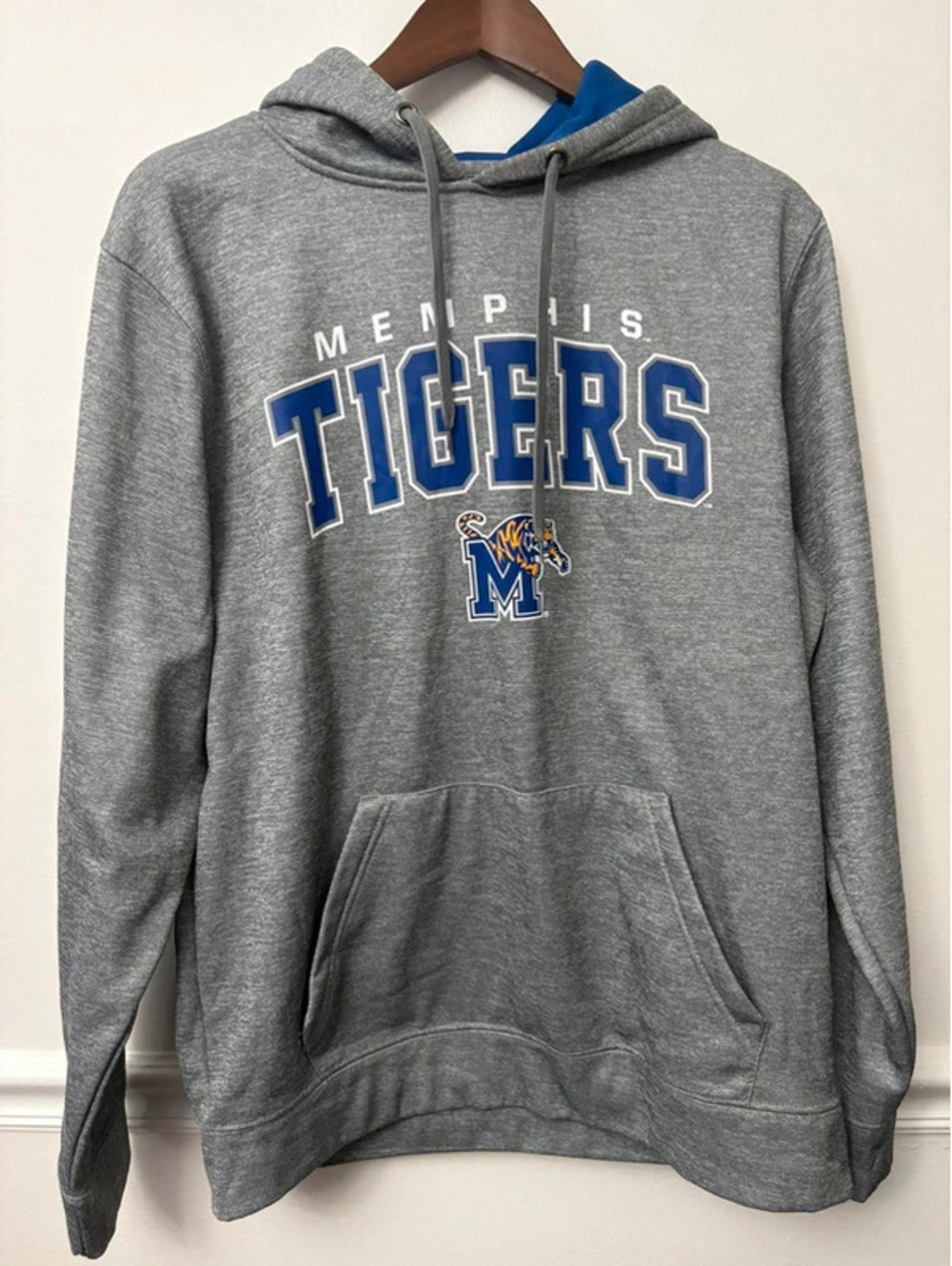 Memphis Tigers Stadium Athletics Gray Performance Hoodie Size Large
